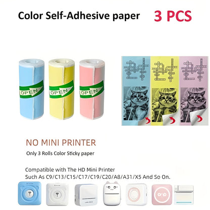 Inkless Thermal Sticker Printer with Bluetooth, Portable Photo Printer