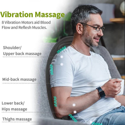 Massage Seat Cushion with Heat and Vibration for Chair and Car Seat