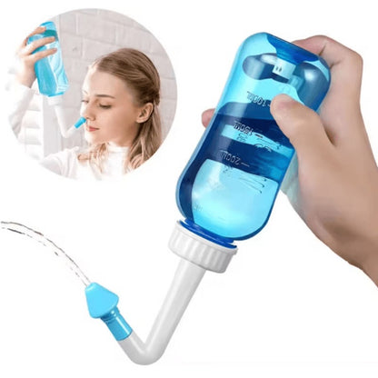Squeeze Sinus Flush Bottle with Controlled Flow Tip for Nasal Congestion and Allergy Care