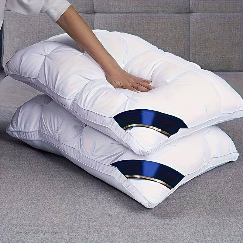 Soft Quilted Bed Pillows Microfiber Fill for Side Sleepers, 2 Pack