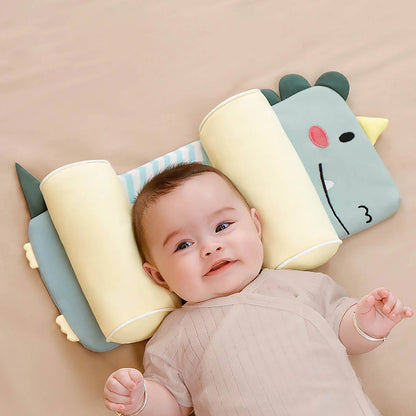 Infant Head Shaping Pillow with Adjustable Side Cushions and Buckwheat Filling