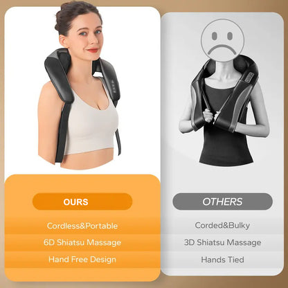 Hands Free Neck and Shoulder Massager with Adjustable Heat