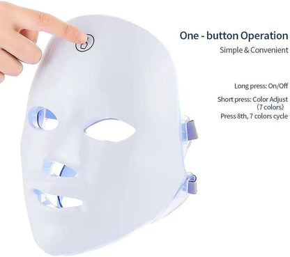 Cordless 7 Color LED Face Mask with Adjustable Straps