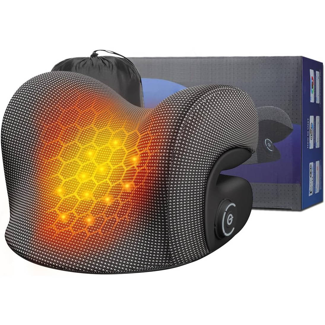 Heated Neck Support Relaxer with Adjustable Warmth and Massage Points