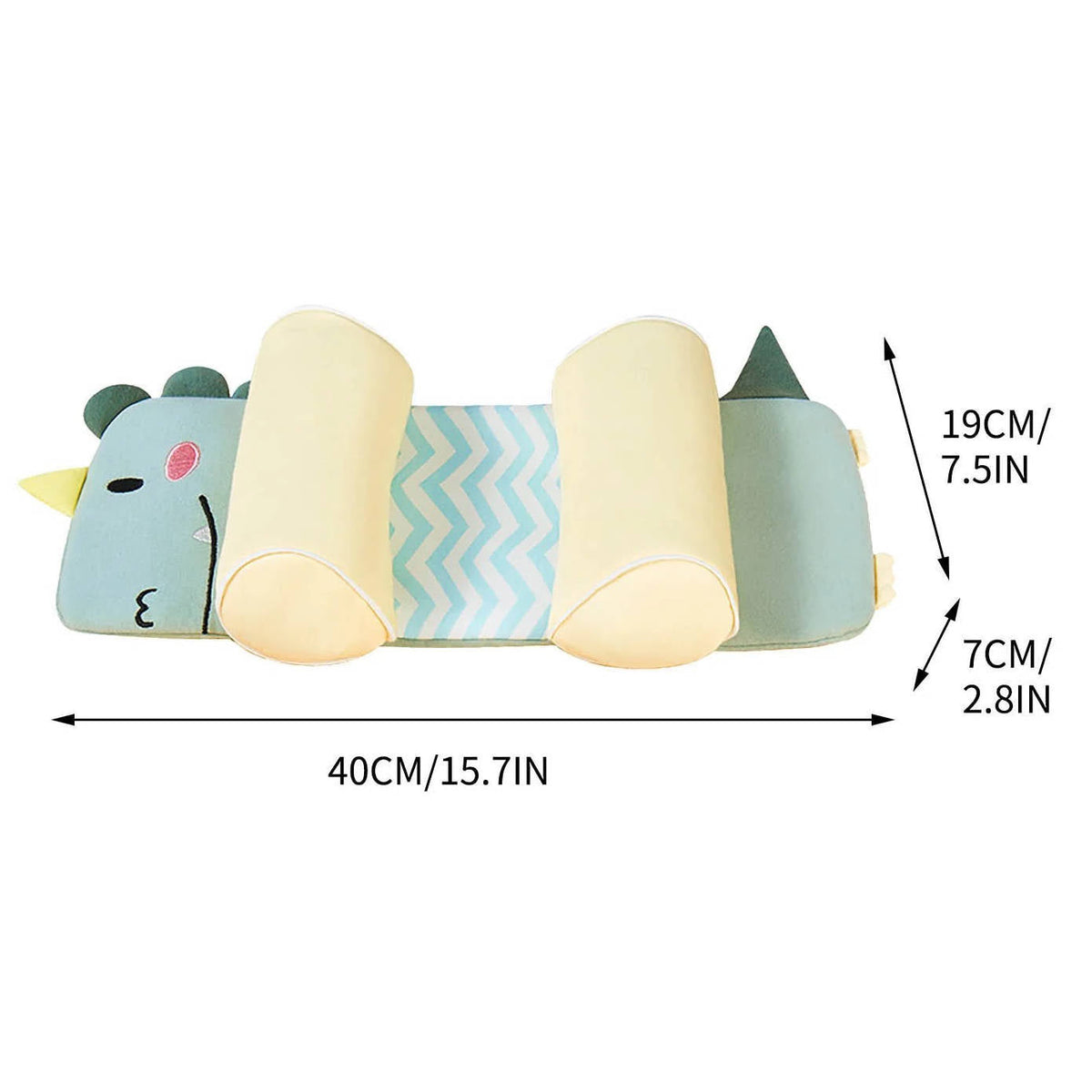 Infant Head Shaping Pillow with Adjustable Side Cushions and Buckwheat Filling