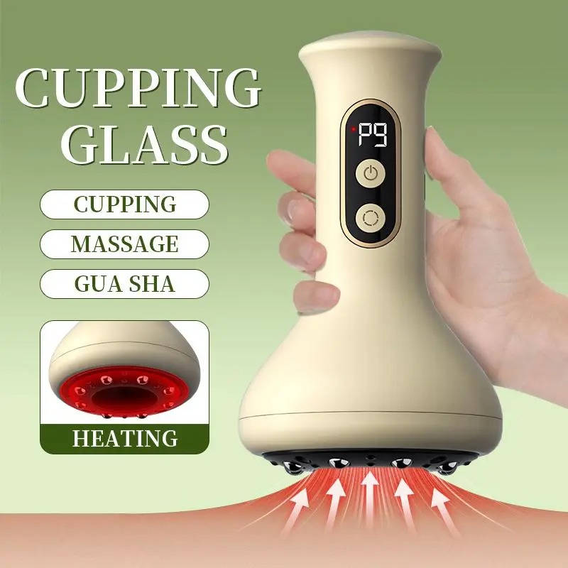 Rechargeable 3 in 1Vacuum Cupping Massager with Heat and LED Display