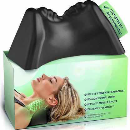 Memory Foam Neck Support Pillow with Raised Contours and Washable Cover
