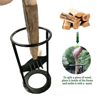 Cast Iron Wedge Splitter with Angled Splitting Edge and Wide Stable Base