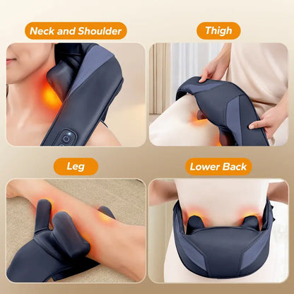 Hands Free Neck and Shoulder Massager with Adjustable Heat