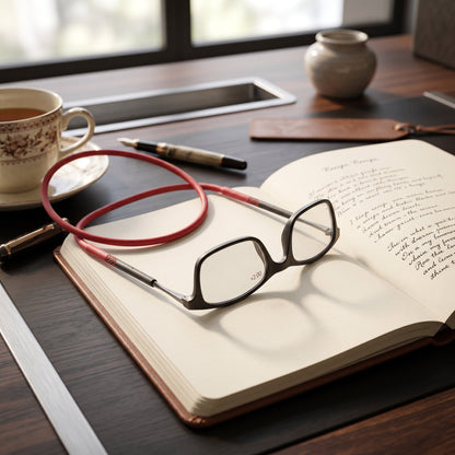 Magnetic Reading Glasses with Neck Loop and Split Bridge Design
