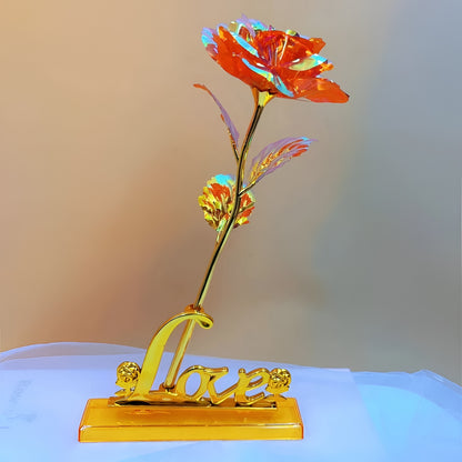 Holographic Rose with Hand-Placed Petals and Iridescent Coating