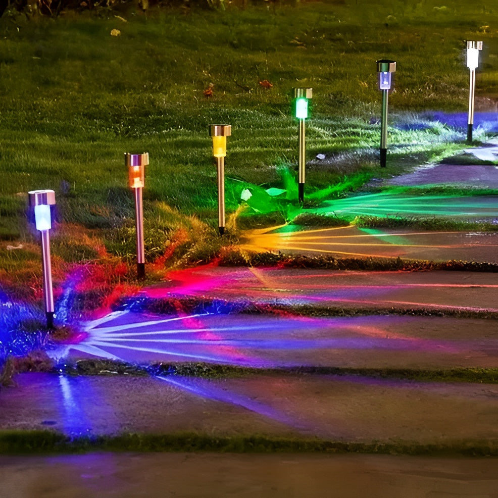 Solar Pathway Stake Lights for Garden and Yard Decor, 10 Piece