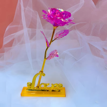 Holographic Rose with Hand-Placed Petals and Iridescent Coating