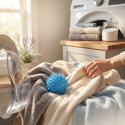 Reusable Dryer Balls with Textured Surface and Detangles Laundry, Set of 5