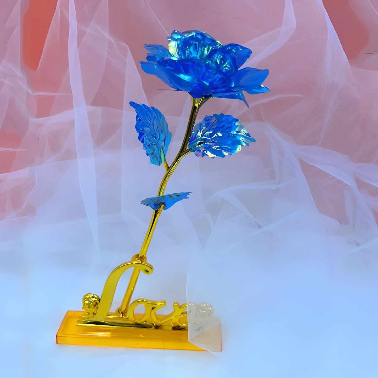 Holographic Rose with Hand-Placed Petals and Iridescent Coating