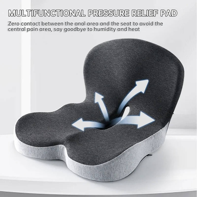 Ergonomic Memory Foam Seat Cushion Contoured Support, Car and Office Chair
