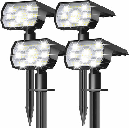 Outdoor Solar Spotlights with 56 LEDs and 3 Brightness Modes, Set of 4