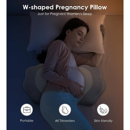 Adjustable Memory Foam Pregnancy Pillow with Cooling Washable Cover