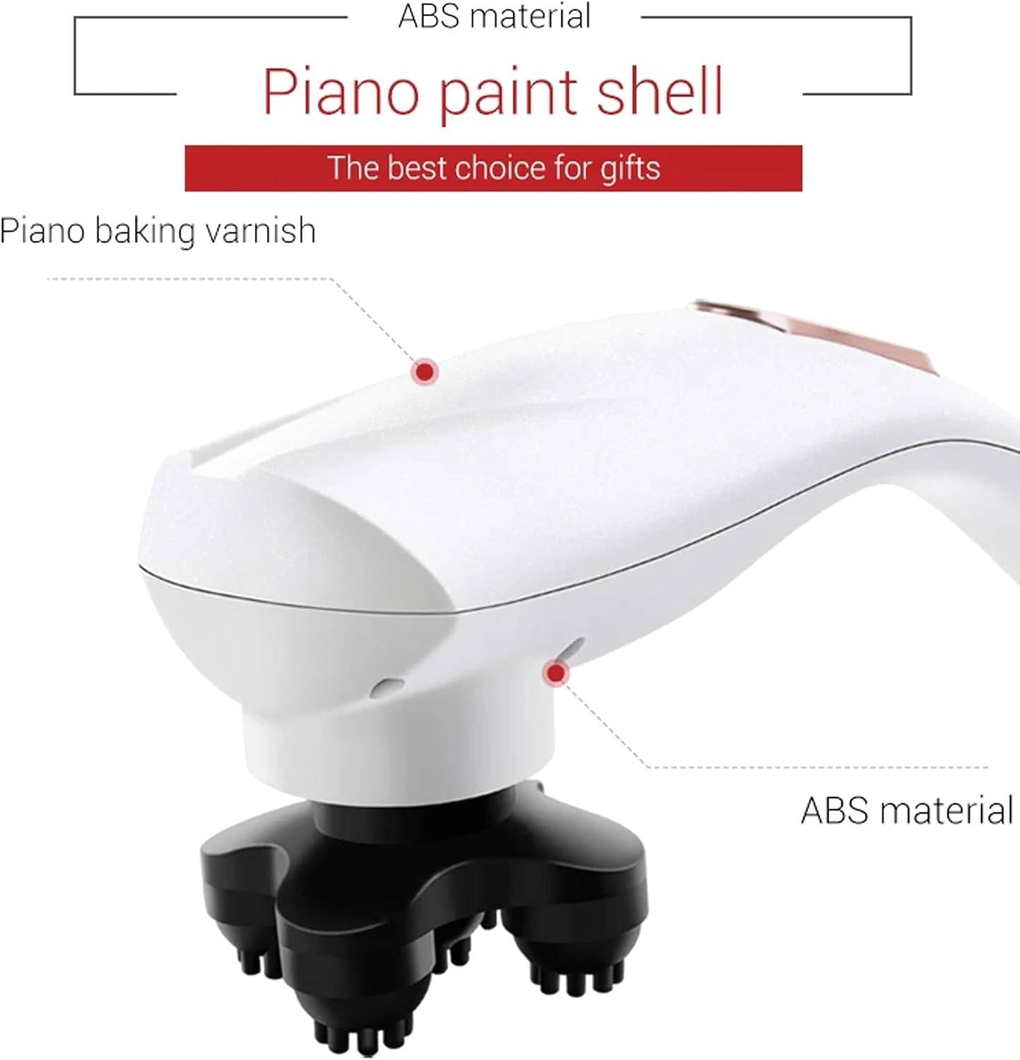 Handheld Corded Body Massager with 6 Attachments and Ergonomic Handle