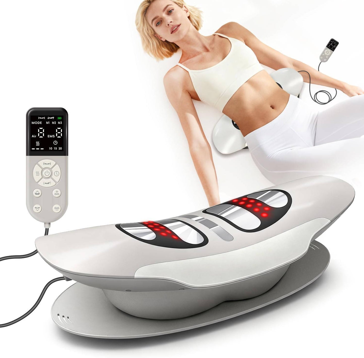 Lower Back Massager with Airbag Support Heat and Vibration Modes
