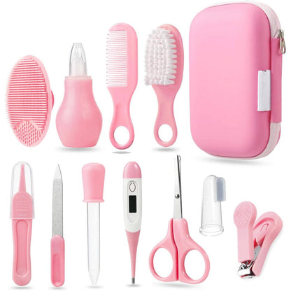 Baby Grooming Kit with Comb Brush Toothbrush Clippers and Scissors, 12 Piece
