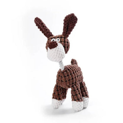 Plush Dog Toy with Reinforced Squeaker for Chewing and Fetch