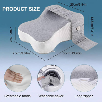 Adjustable Leg Pillow with Memory Foam for Knee and Side Sleep Comfort