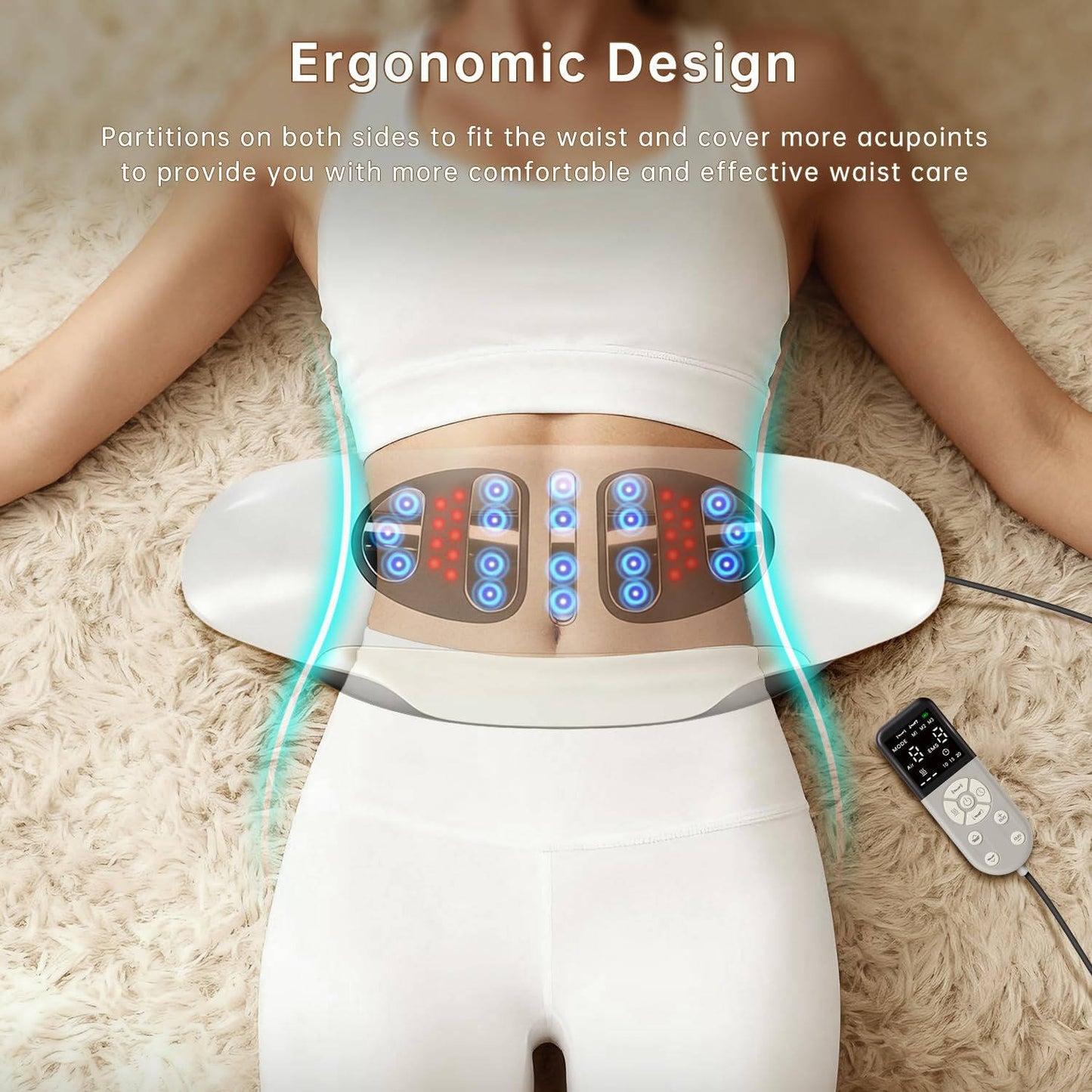 Lower Back Massager with Airbag Support Heat and Vibration Modes