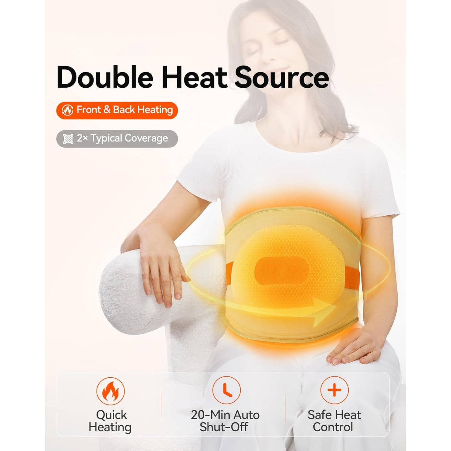 Rechargeable Heat Belt with Vibration and Adjustable Waist Strap