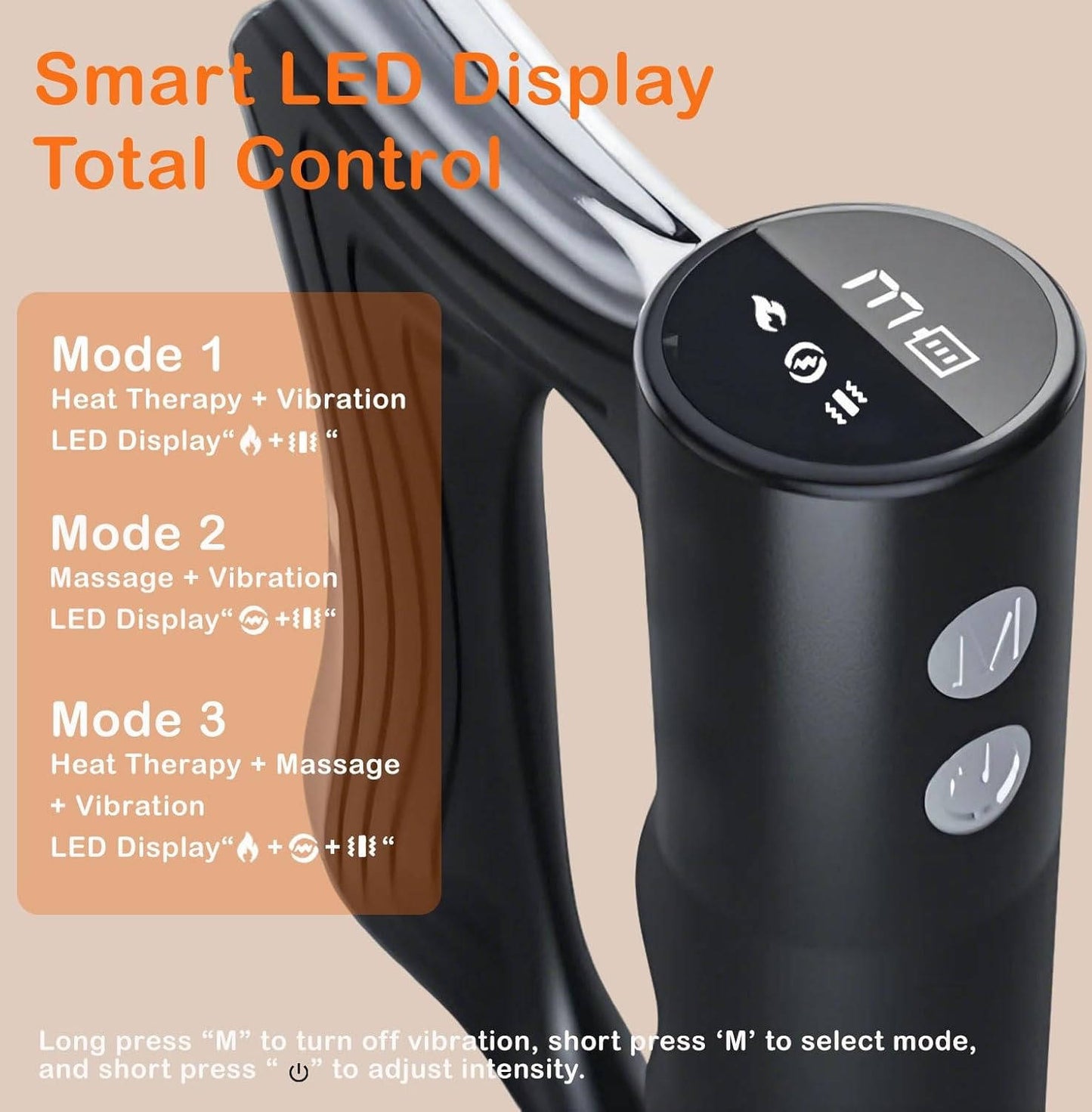Electric Muscle Scraper Support Tool with Heat, Vibration and LED Display