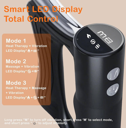 Electric Muscle Scraper Support Tool with Heat, Vibration and LED Display
