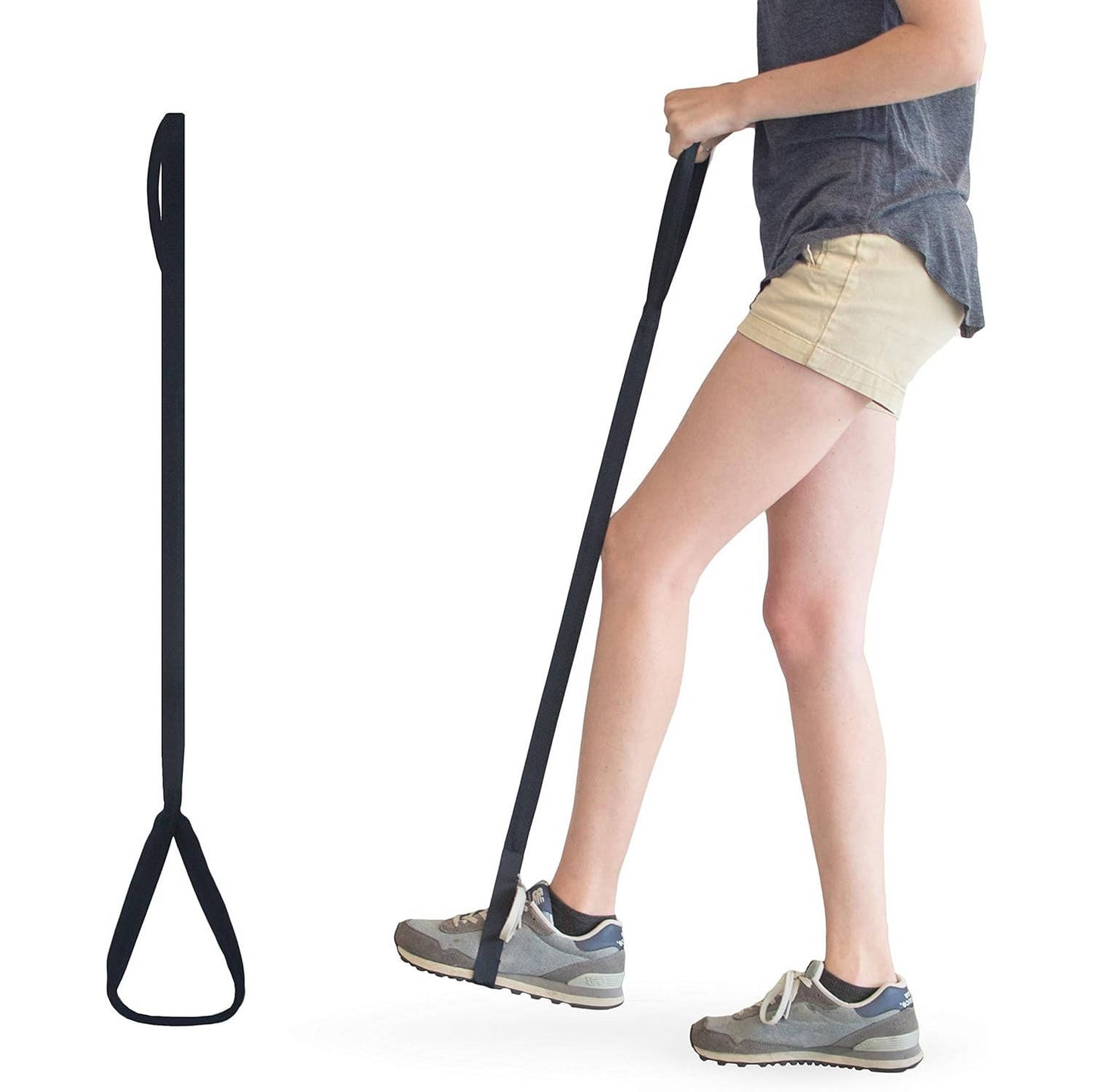 Leg Lifter Strap with Foot Loop and Hand Strap 35 Inch Support Aid
