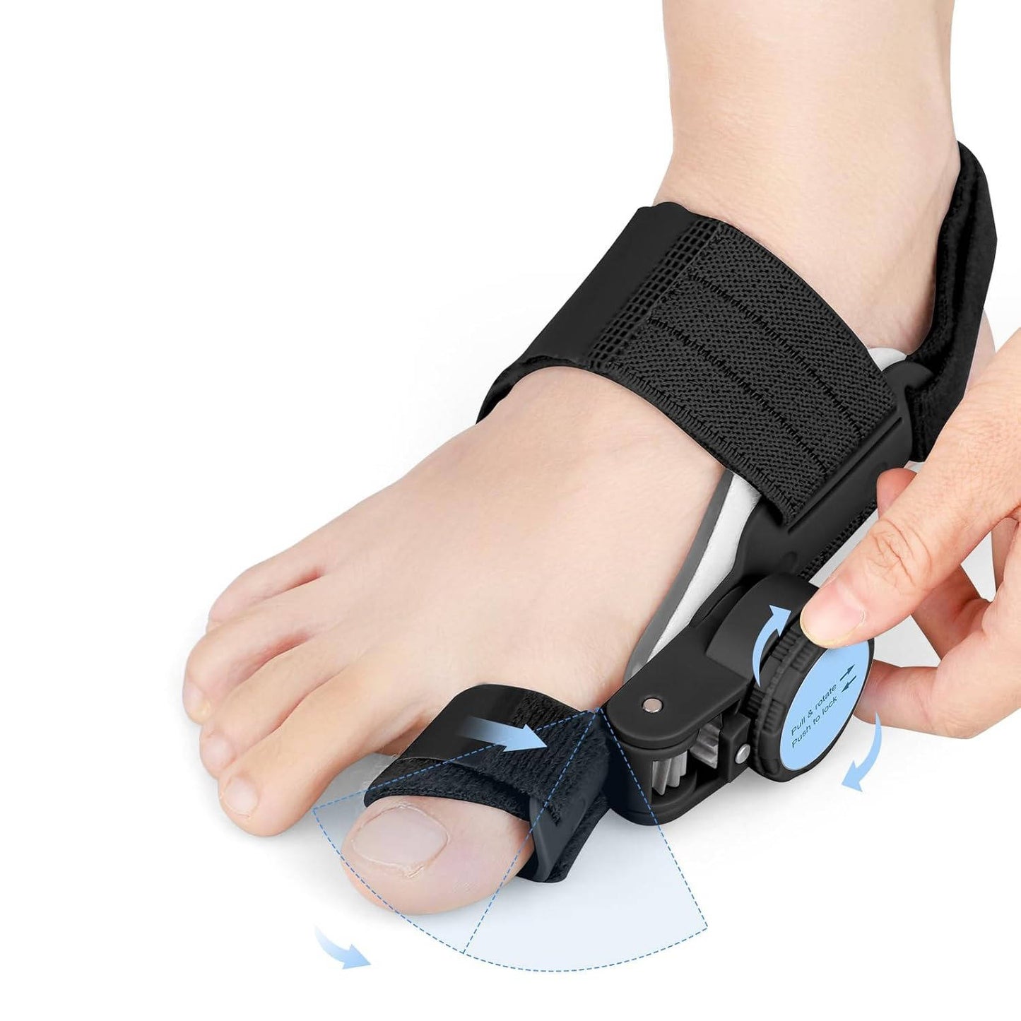 Adjustable Toe Support Brace with Knob System and Silicone Padding