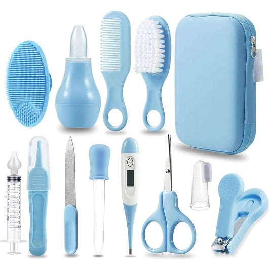 Baby Grooming Kit with Comb Brush Toothbrush Clippers and Scissors, 12 Piece