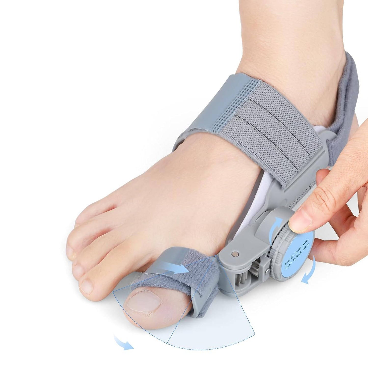 Adjustable Toe Support Brace with Knob System and Silicone Padding
