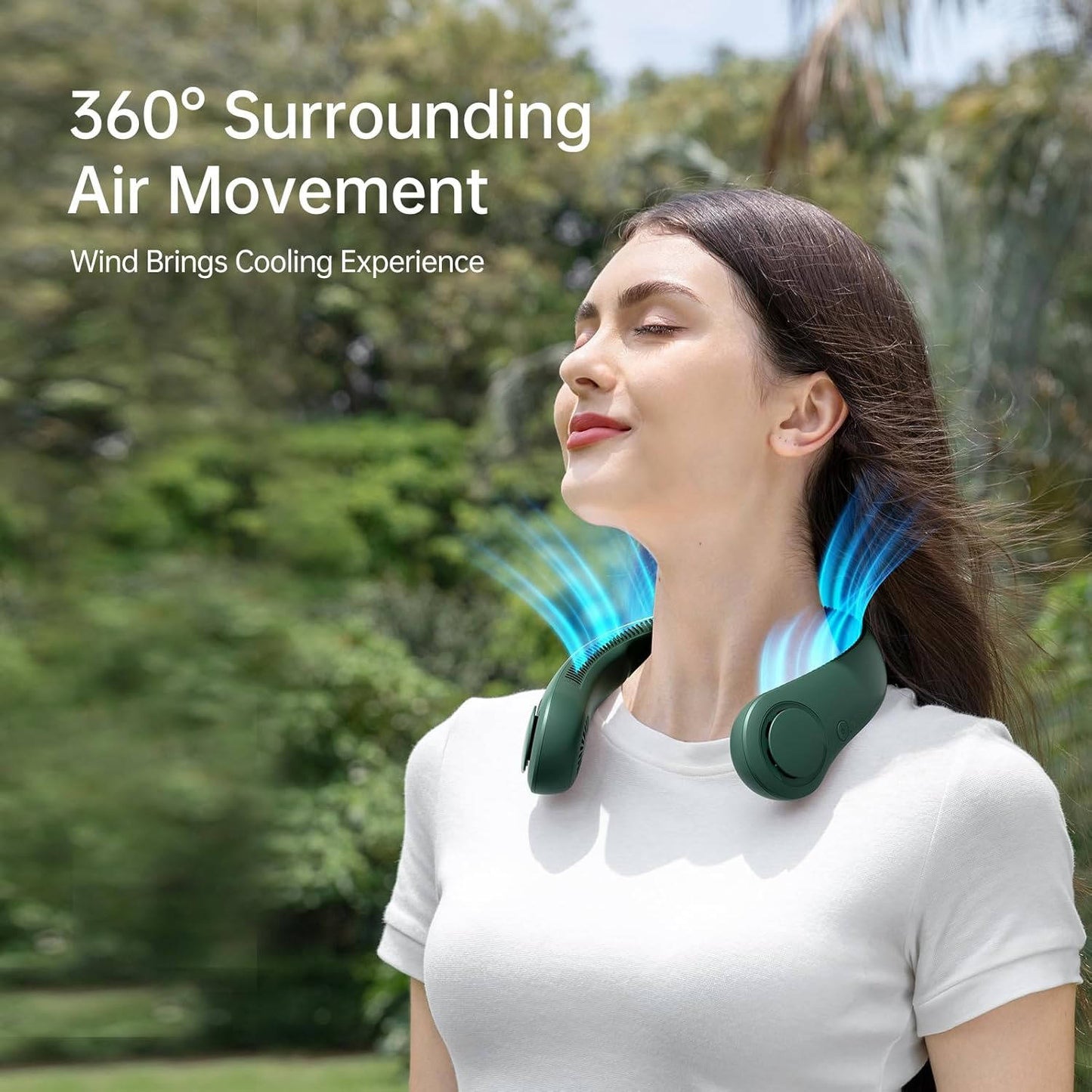 Portable Wearable Personal Neck Fan, Hands Free, 5 Speeds
