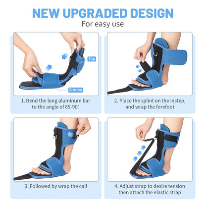 Foot Night Splint with Aluminum Bar for Plantar Fasciitis Support