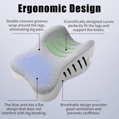 Adjustable Leg Pillow with Memory Foam for Knee and Side Sleep Comfort