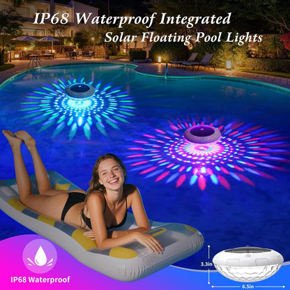 Solar Floating Pool Lights with Remote Control and RGB Light Modes