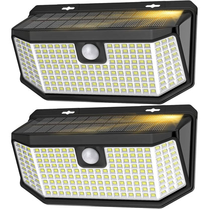 Solar Motion Sensor Lights with 182 LEDs for Yard and Garage, Set of 2