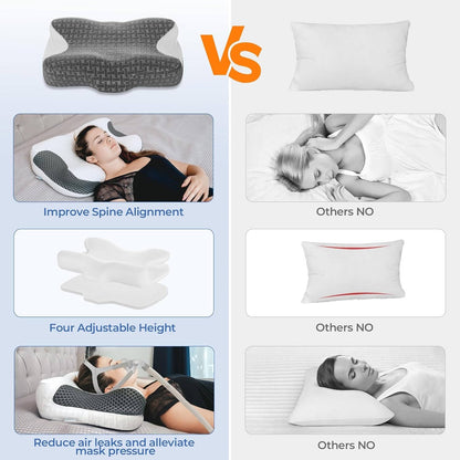 Adjustable Memory Foam Pillow with Neck Support for Side and Back Sleepers