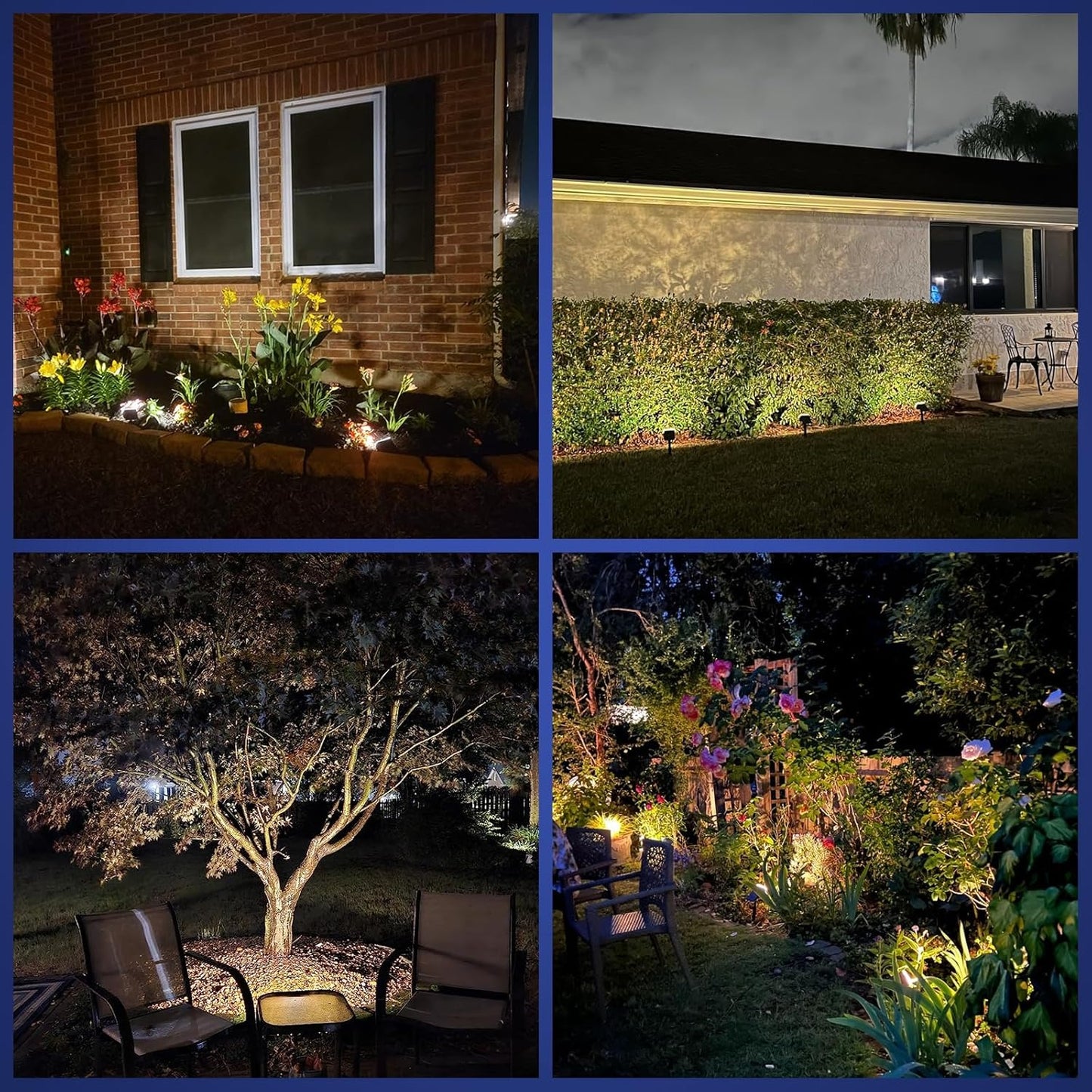 Outdoor Solar Spotlights with 56 LEDs and 3 Brightness Modes, Set of 4