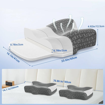 Adjustable Memory Foam Pillow with Neck Support for Side and Back Sleepers