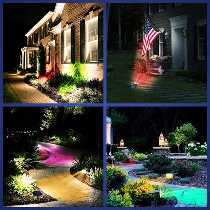 Outdoor Solar Spotlights with 56 LEDs and 3 Brightness Modes, Set of 4