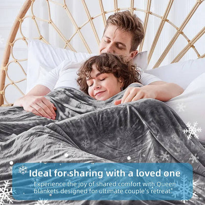 Breathable Summer Blanket with Nylon Cooling Side and Soft Back