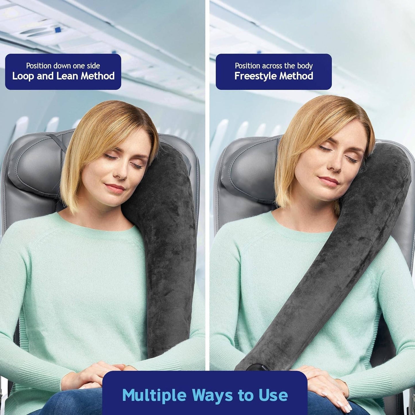 Ergonomic Travel Neck Pillow for Airplane and Car Use