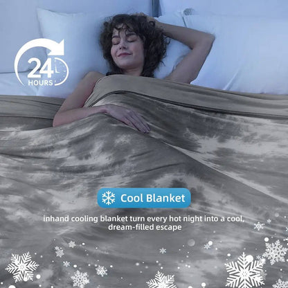 Breathable Summer Blanket with Nylon Cooling Side and Soft Back