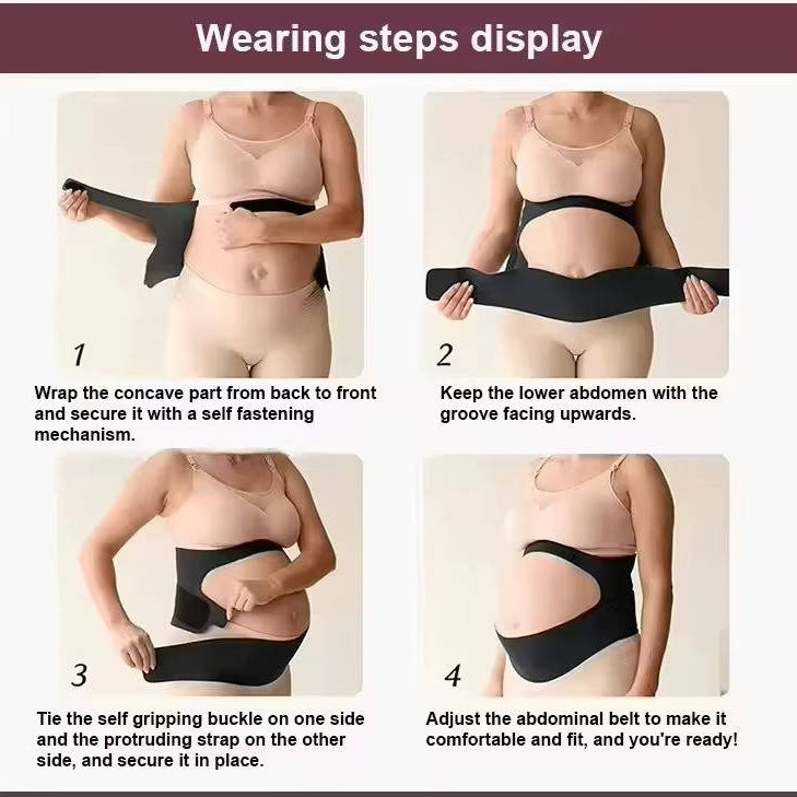 Pregnancy Belly Band with Adjustable Support for Back Abdomen and Waist