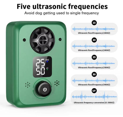Ultrasonic Dog Bark Training Device with Rechargeable Battery and LED Screen
