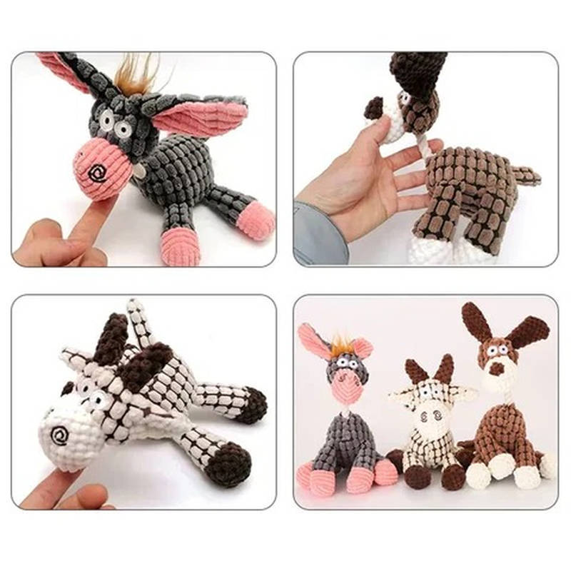 Plush Dog Toy with Reinforced Squeaker for Chewing and Fetch